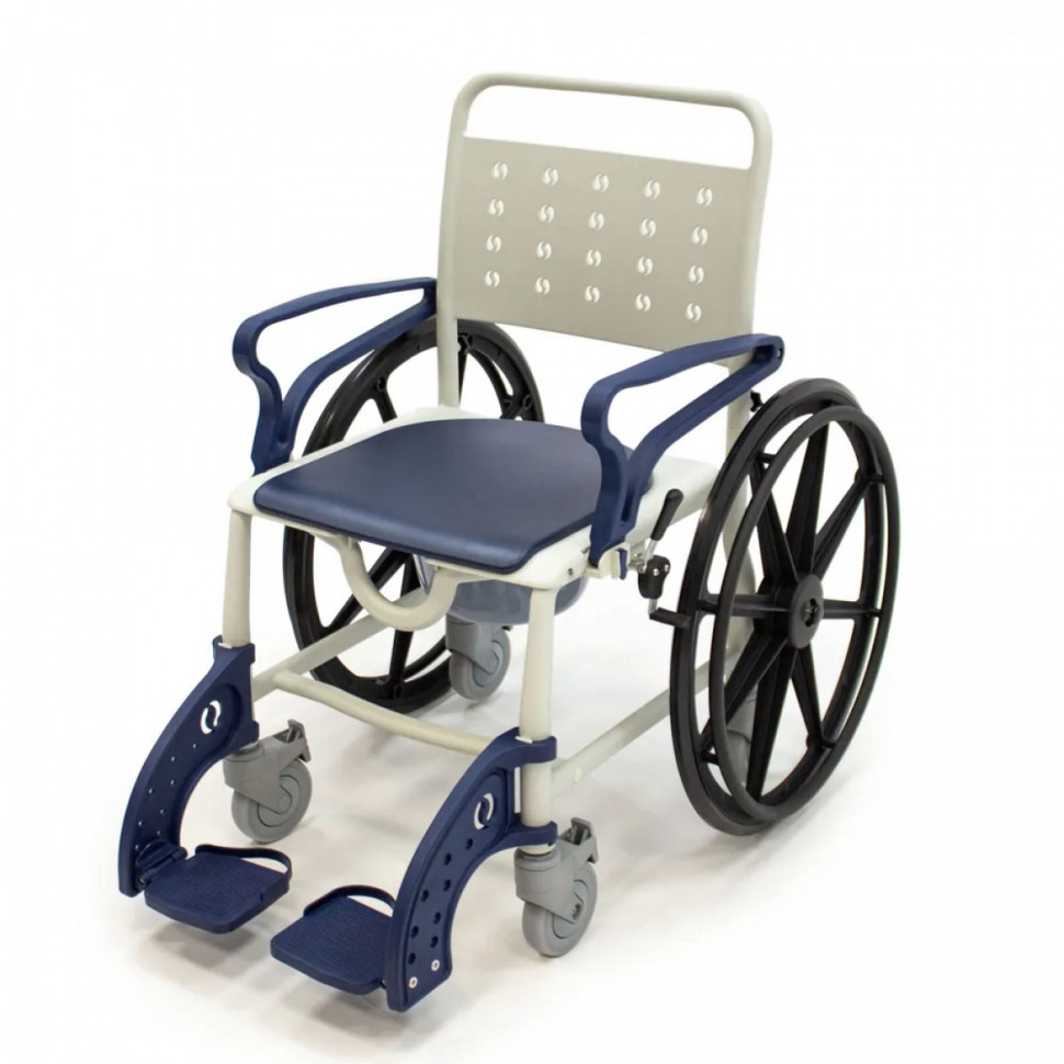 Кресло-коляска с санитарным оснащением MET RANKO (20133) Синий Кресло-коляска с санитарным оснащением MET RANKO (20133) Синий