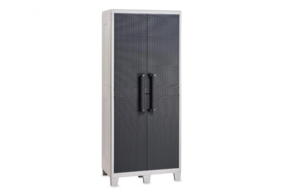 Уличный шкаф TOOMAX 2х дверный глубокий SANTORINI XL (3 полки),светло-серый/антрацит  Уличный шкаф TOOMAX 2х дверный глубокий SANTORINI XL (3 полки),светло-серый/антрацит