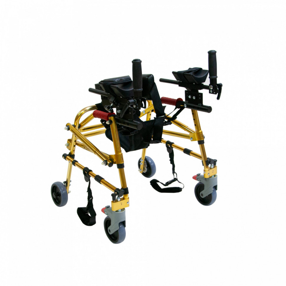 Ходунки для детей больных ДЦП с подлокотной опорой и фиксатором голеностопа Мега-903 Ходунки для детей больных ДЦП с подлокотной опорой и фиксатором голеностопа Мега-903